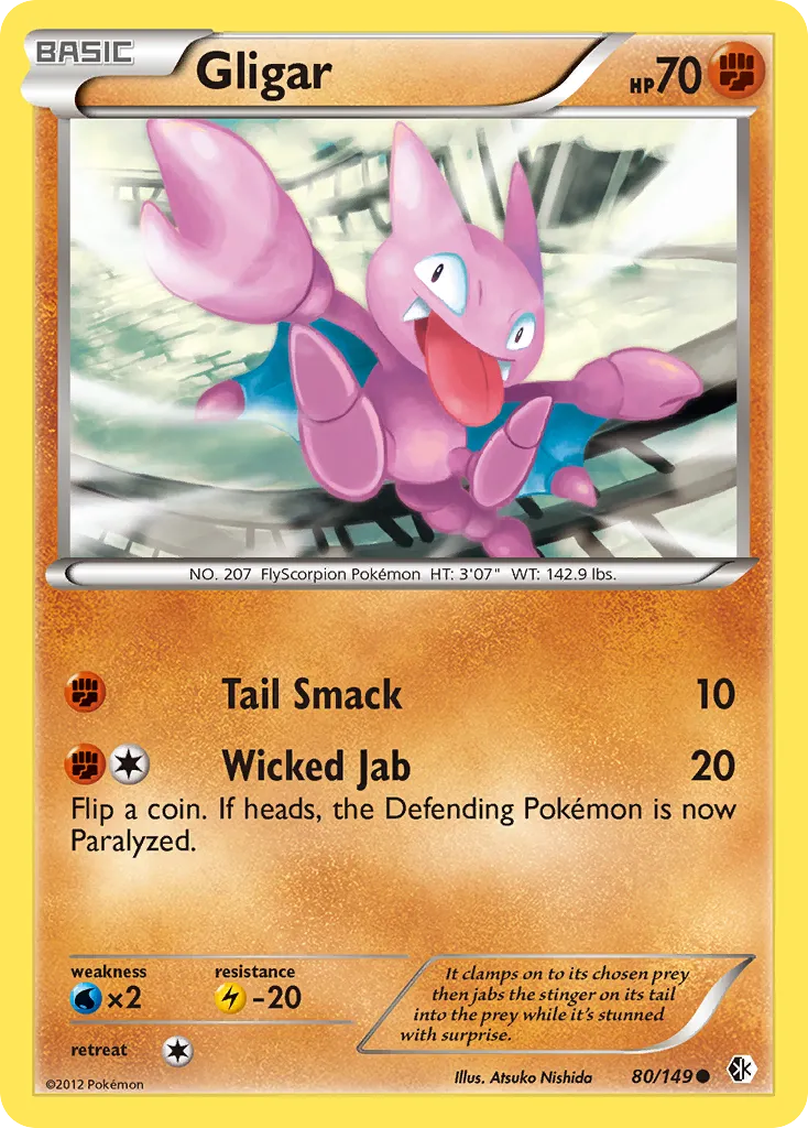 2012 Boundaries Crossed Gligar Common #080/149 Common card image