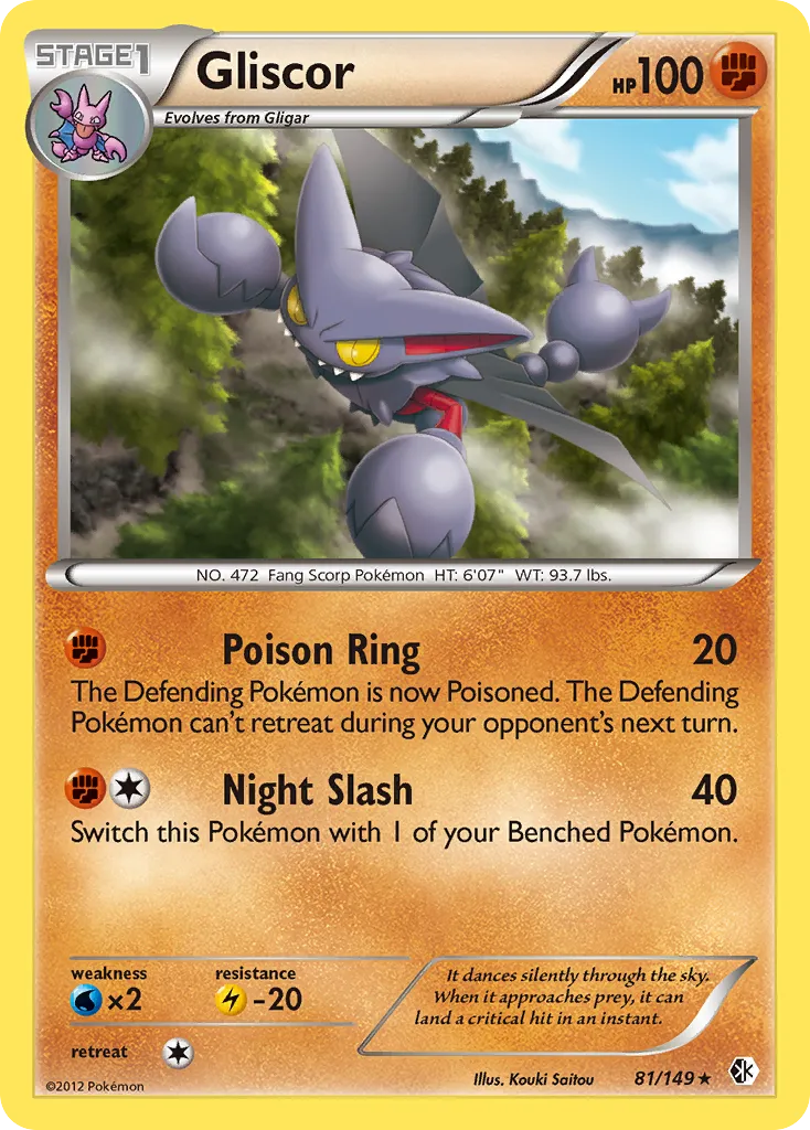2012 Boundaries Crossed Gliscor Rare Holo #081/149 Rare Holo card image