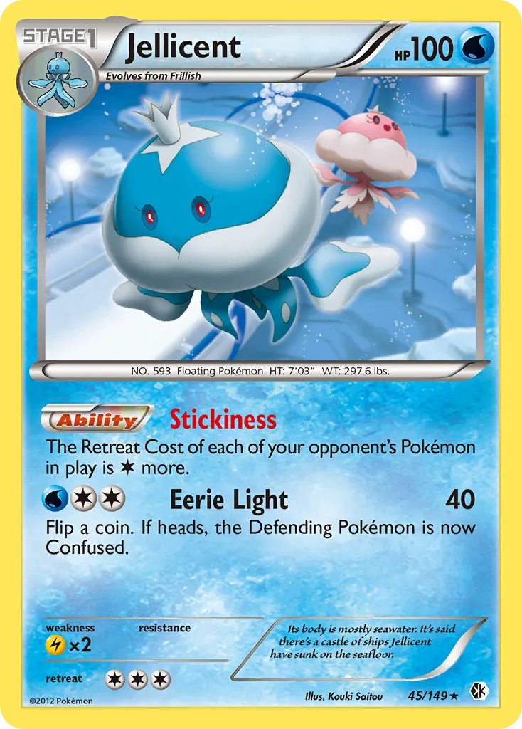 2012 Boundaries Crossed Jellicent #045/149 Rare card image