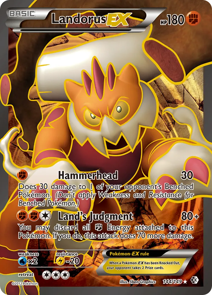 2012 Boundaries Crossed Landorus-EX #144/149 Rare Ultra card image