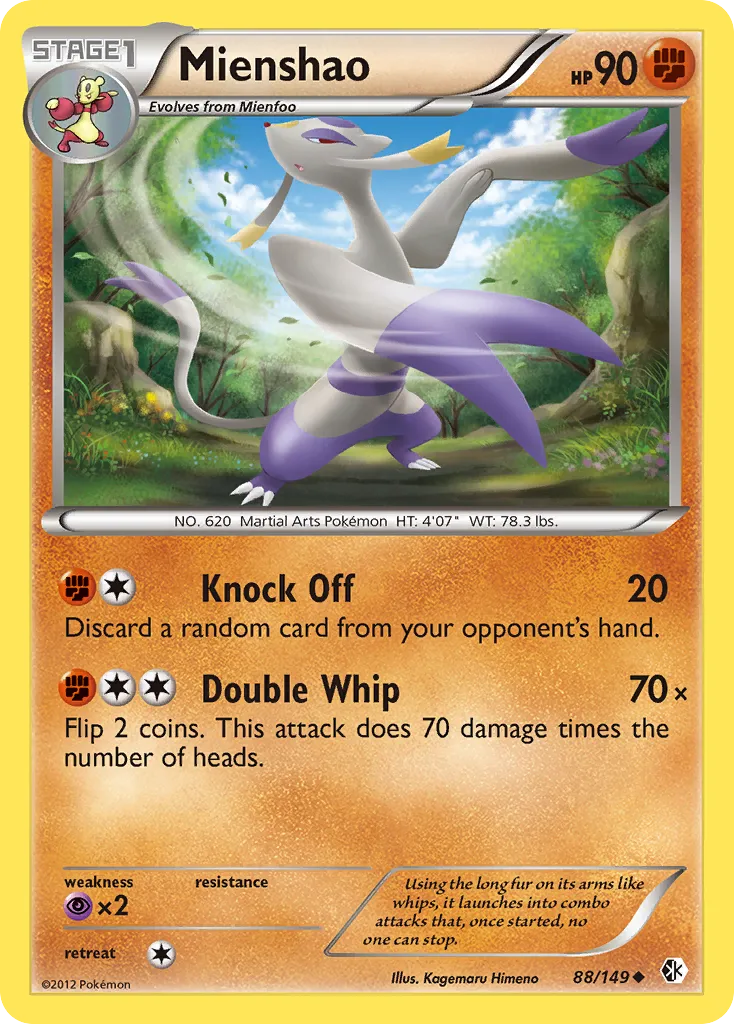 2012 Boundaries Crossed Mienshao Uncommon #088/149 Uncommon card image