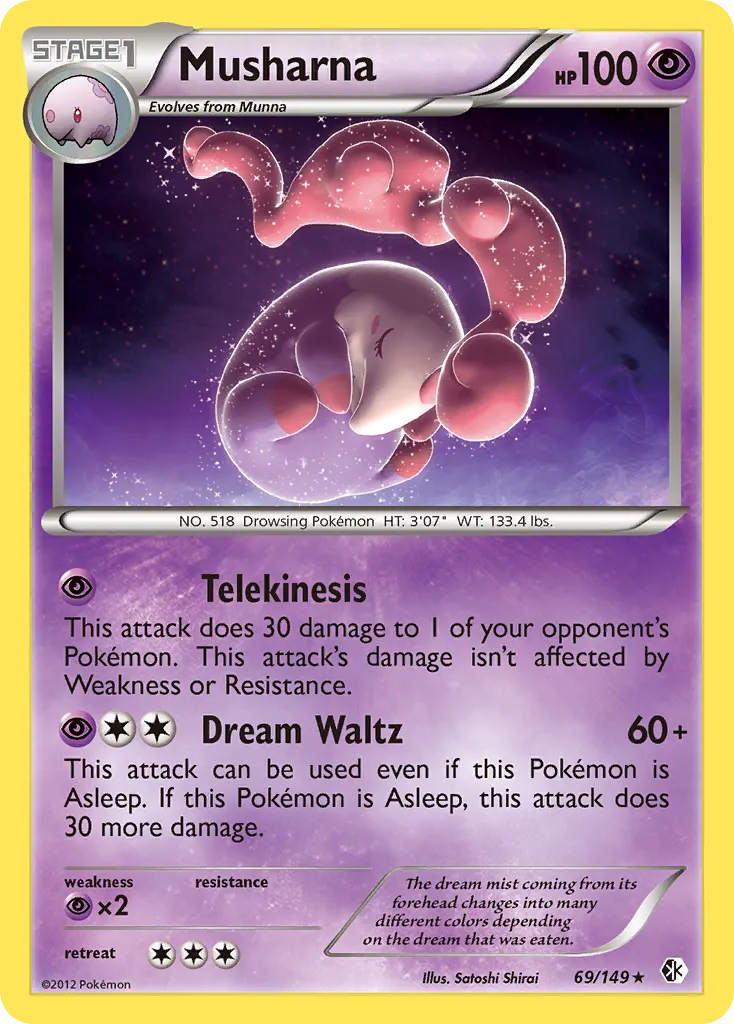 2012 Boundaries Crossed Musharna #069/149 Rare card image