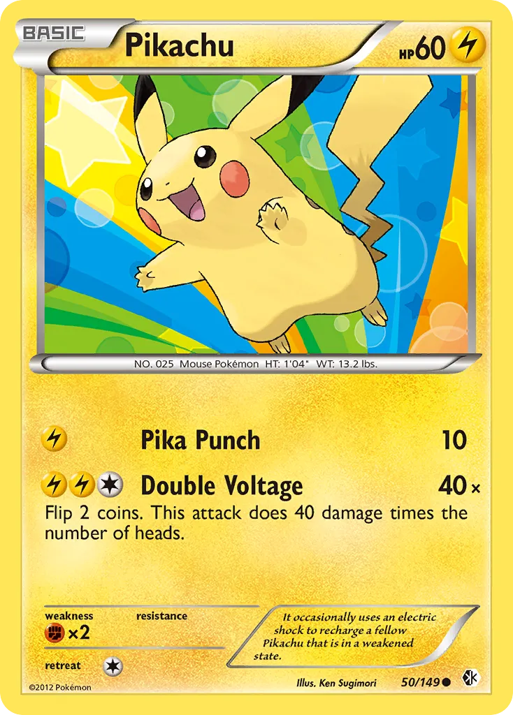 2012 Boundaries Crossed Pikachu Common #050/149 Common card image