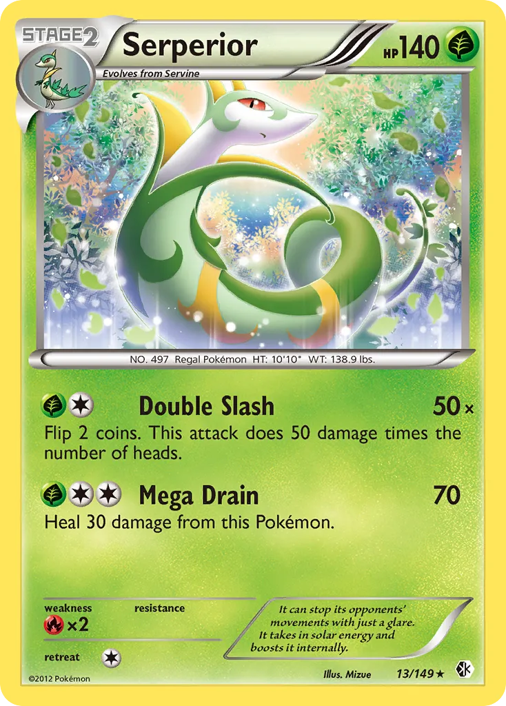 2012 Boundaries Crossed Serperior #013/149 Rare Holo card image
