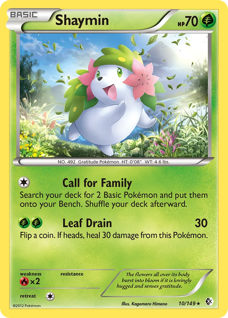 2012 Boundaries Crossed Shaymin Rare #010/149 Rare card image
