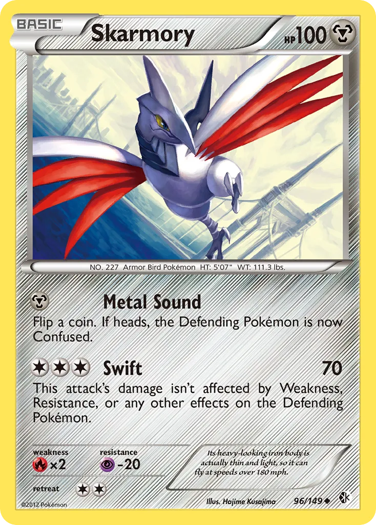 2012 Boundaries Crossed Skarmory #096/149 Uncommon card image