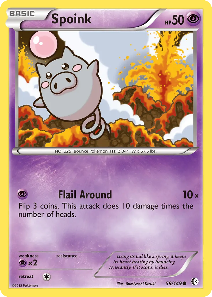 2012 Boundaries Crossed Spoink Common #059/149 Common card image
