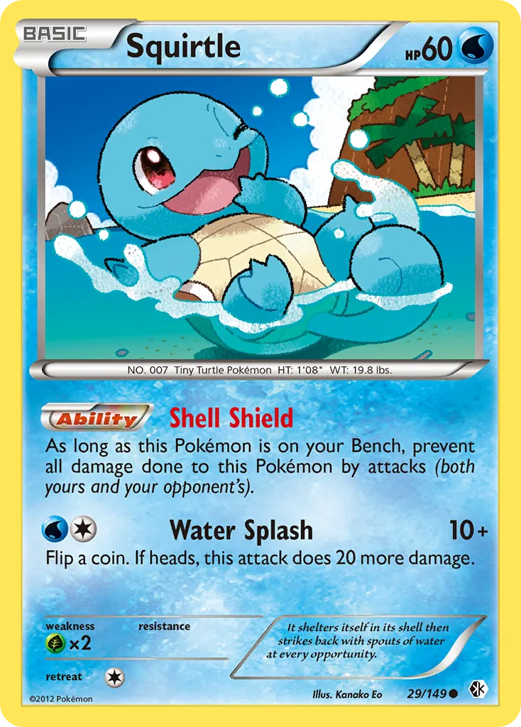 2012 Boundaries Crossed Squirtle Common #029/149 Common card image