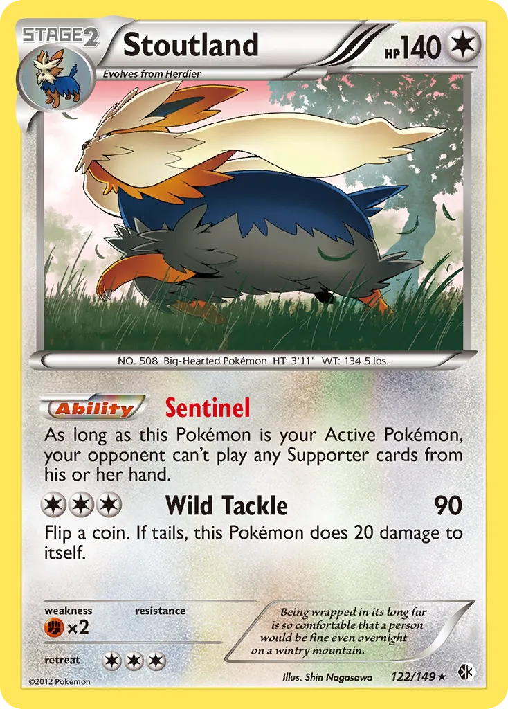 2012 Boundaries Crossed Stoutland #122/149 Rare Holo card image