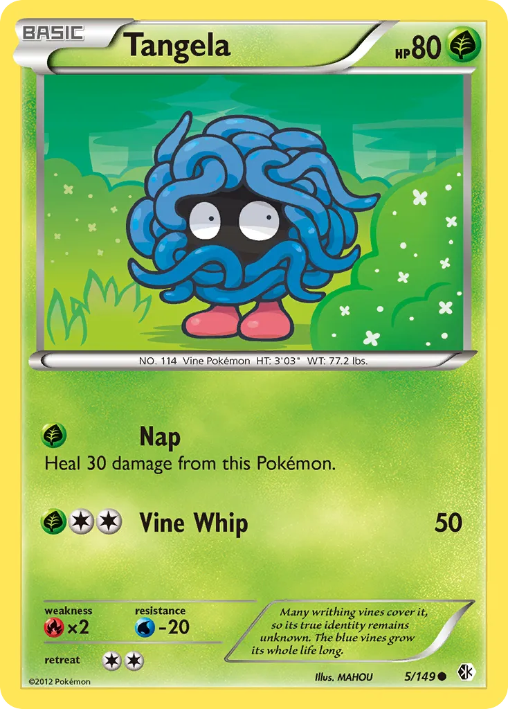2012 Boundaries Crossed Tangela Common #005/149 Common card image