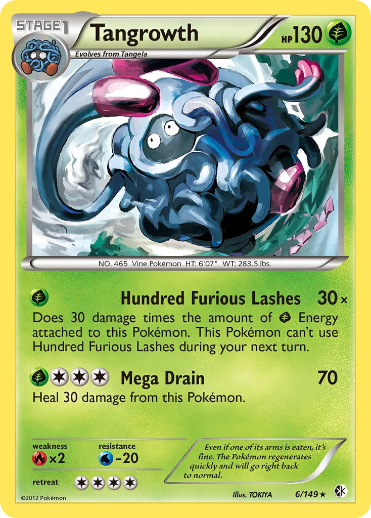 2012 Boundaries Crossed Tangrowth #006/149 Rare Holo card image