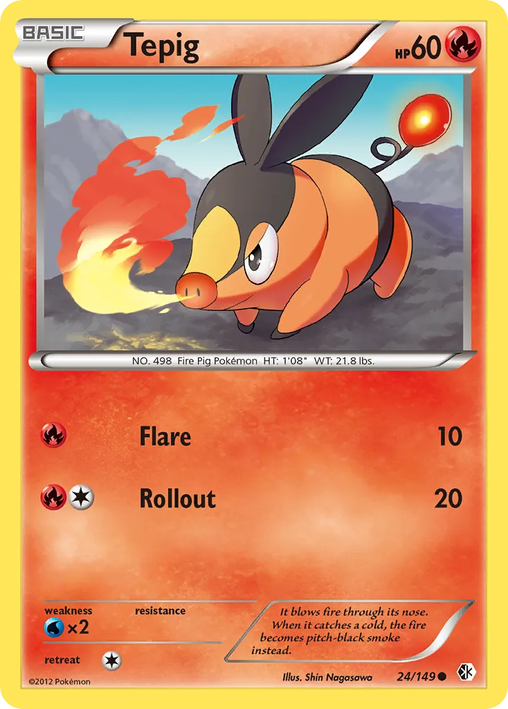 2012 Boundaries Crossed Tepig Common #024/149 Common card image