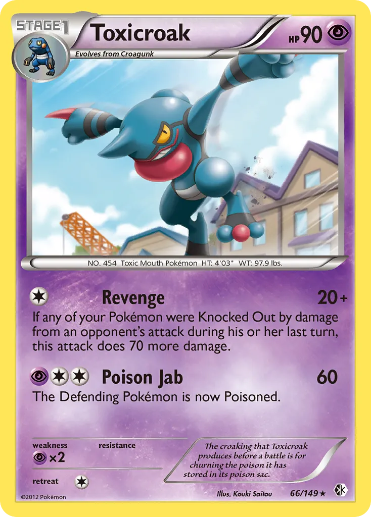 2012 Boundaries Crossed Toxicroak #066/149 Rare card image
