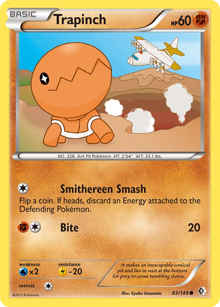 2012 Boundaries Crossed Trapinch Common #083/149 Common card image