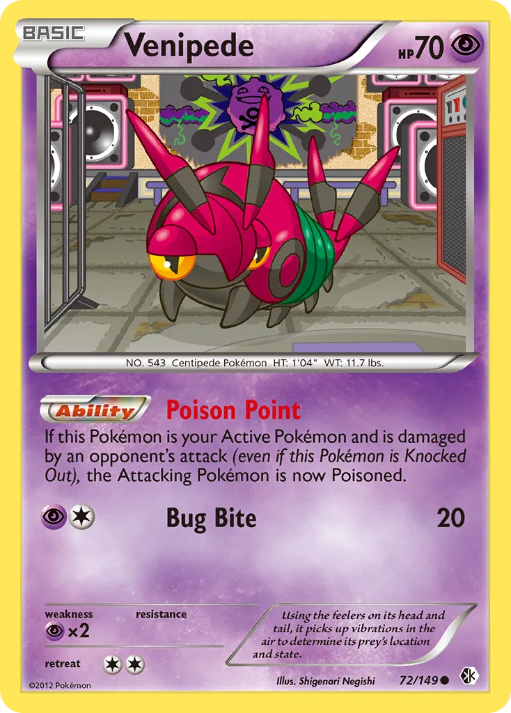 2012 Boundaries Crossed Venipede #072/149 Common card image