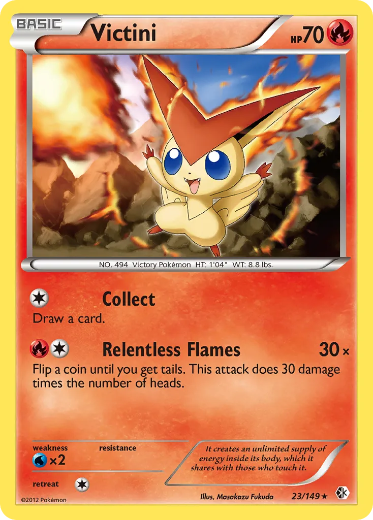 2012 Boundaries Crossed Victini #023/149 Rare card image