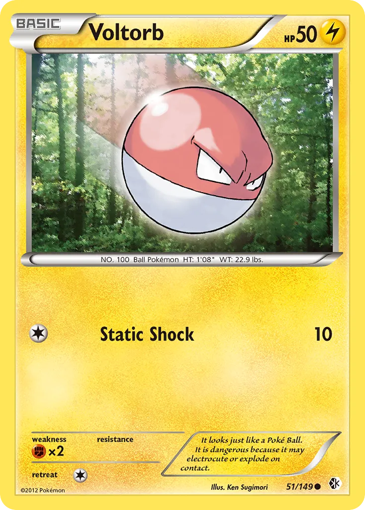 2012 Boundaries Crossed Voltorb Common #051/149 Common card image