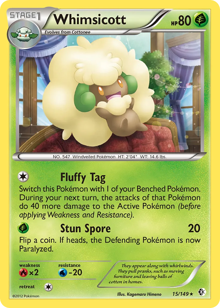 2012 Boundaries Crossed Whimsicott #015/149 Rare card image