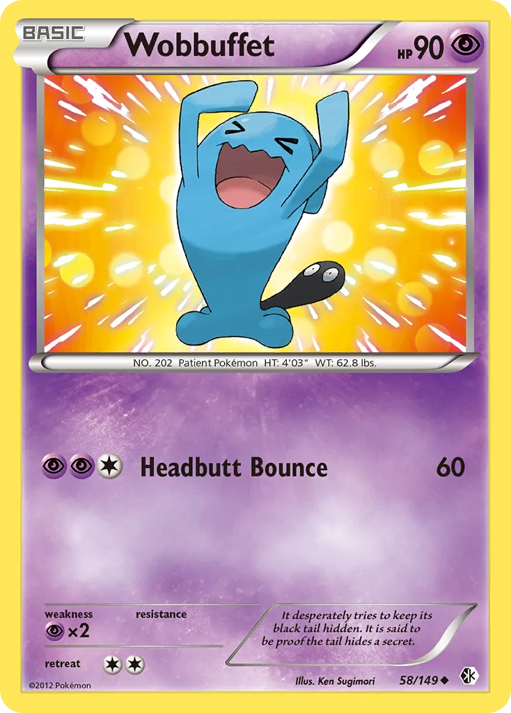 2012 Boundaries Crossed Wobbuffet Uncommon #058/149 Uncommon card image