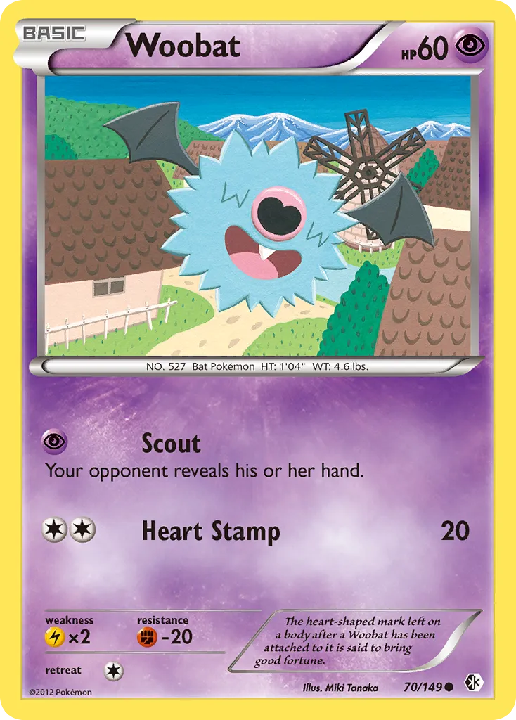 2012 Boundaries Crossed Woobat Common #070/149 Common card image