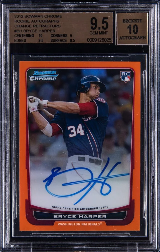 2012 Bowman Chrome Bryce Harper Autographs Orange Refractor #RA-BH card image