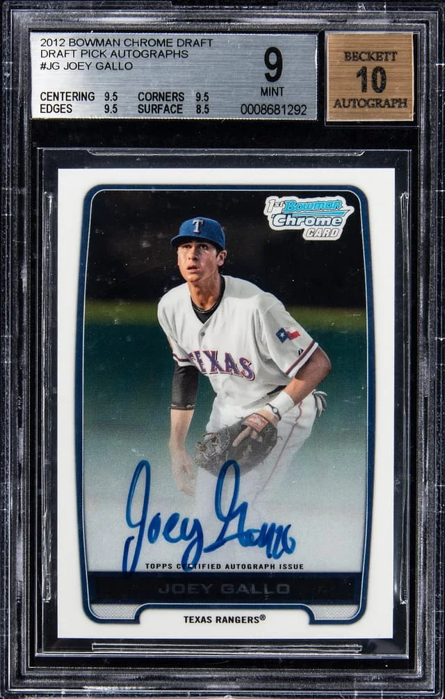 2012 Bowman Chrome Draft Joey Gallo Pick Autographs #BCA-JG card image