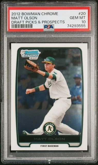 2012 Bowman Chrome Matt Olson Picks & Prospects #20 card image