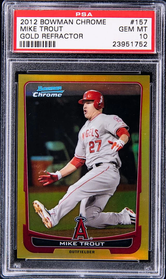 2012 Bowman Chrome Mike Trout Gold Refractor #157 card image