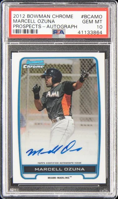 2012 Bowman Chrome Prospects Autograph Bcamo Marcell Ozuna #no-number card image