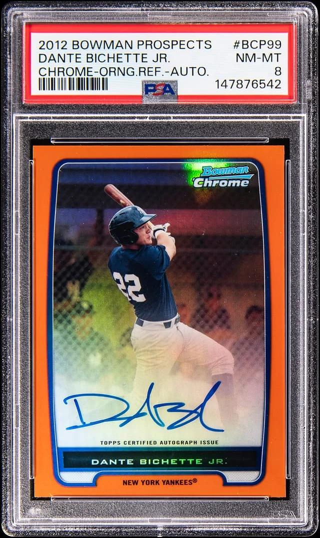 2012 Bowman Dante Bichette Jr. Prospects Chrome Orange Refractor Autograph #BCP99 card image