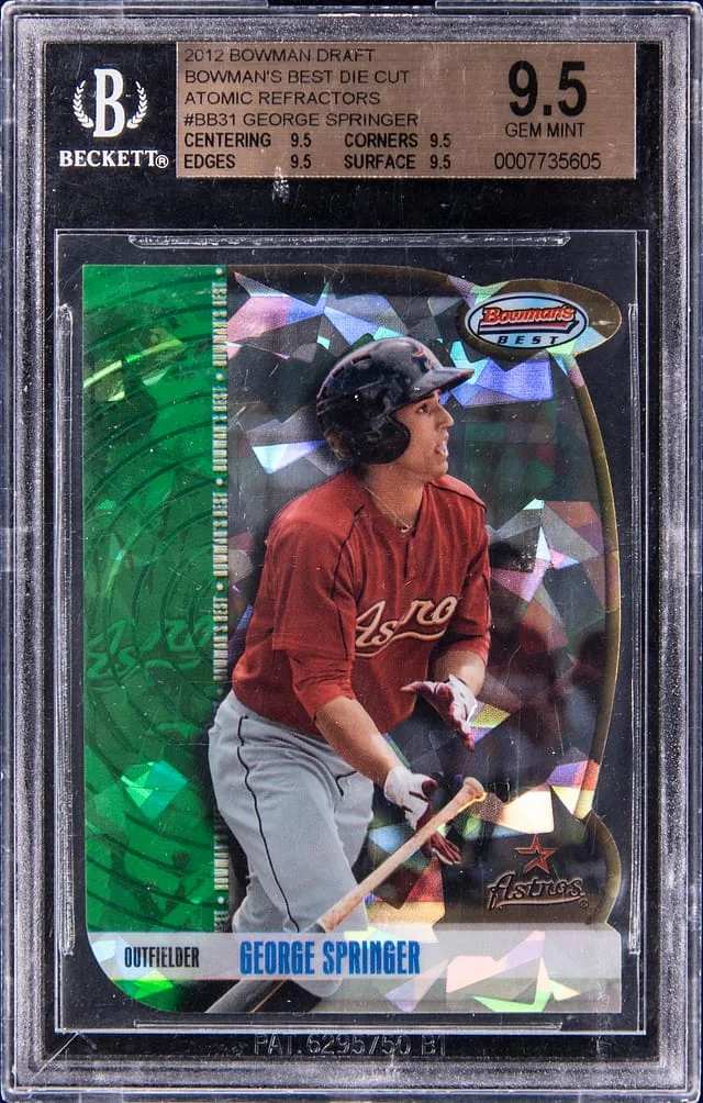 2012 Bowman Draft George Springer Bowman's Best Die Cut Atomic Refractors #BB31 card image