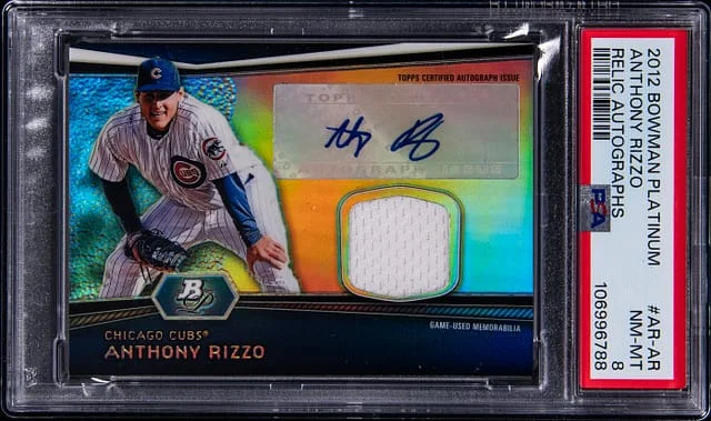 2012 Bowman Platinum Anthony Rizzo Autograph Relic #AR-AR card image