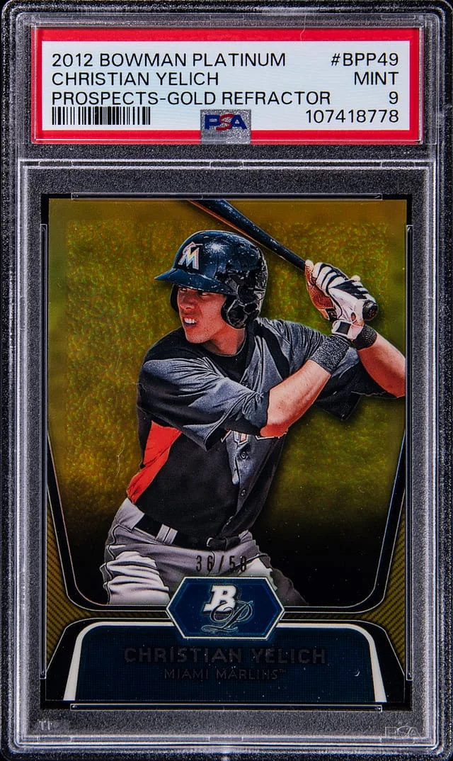 2012 Bowman Platinum Christian Yelich Prospects Gold Refractor #BPP49 card image