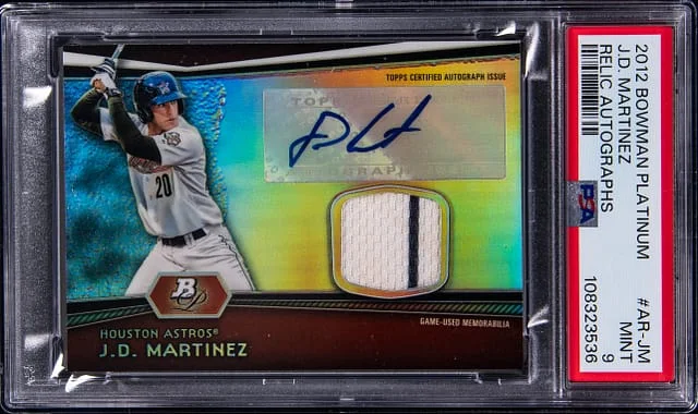 2012 Bowman Platinum J.D. Martinez Autograph Relics #AR-JM card image