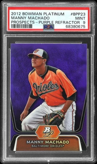 2012 Bowman Platinum Manny Machado Prospects Purple Refractor #BPP23 card image