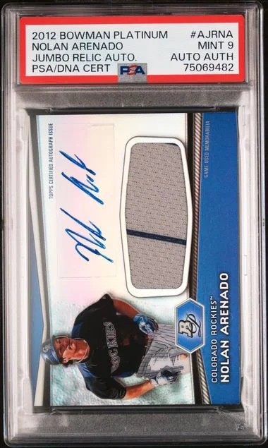 2012 Bowman Platinum Nolan Arenado Jumbo Relic Autographs #AJR-NA card image