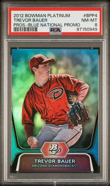 2012 Bowman Platinum Trevor Bauer Prospects Blue National Promo #BPP4 card image