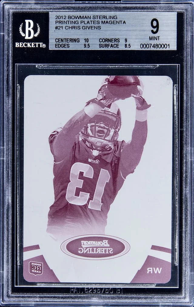 2012 Bowman Sterling Chris Givens Printing Plates Magenta #21 card image
