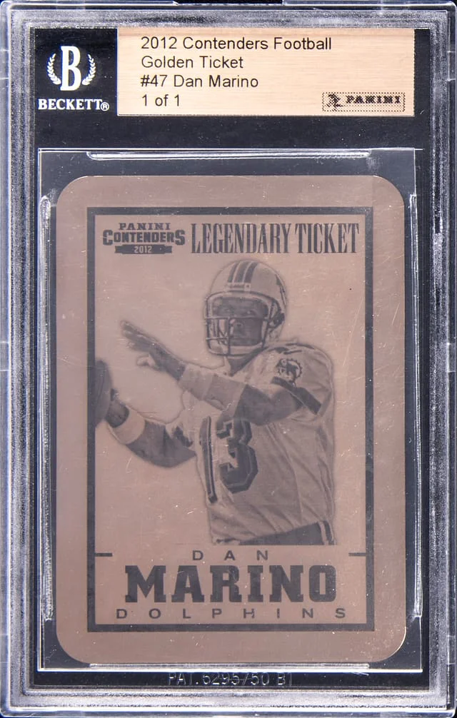 2012 Contenders Dan Marino Football Golden Ticket #47 card image