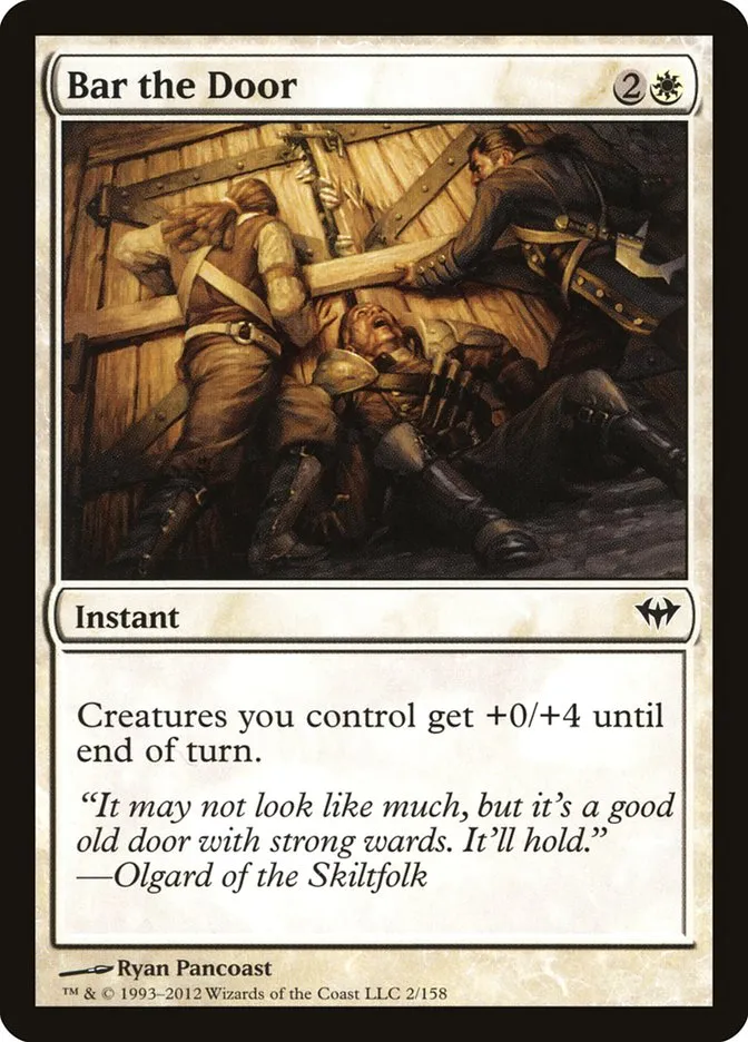 2012 Dark Ascension Bar the Door common #2 unlisted card image