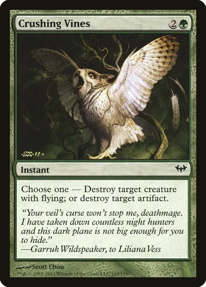 2012 Dark Ascension Crushing Vines common #110 unlisted card image