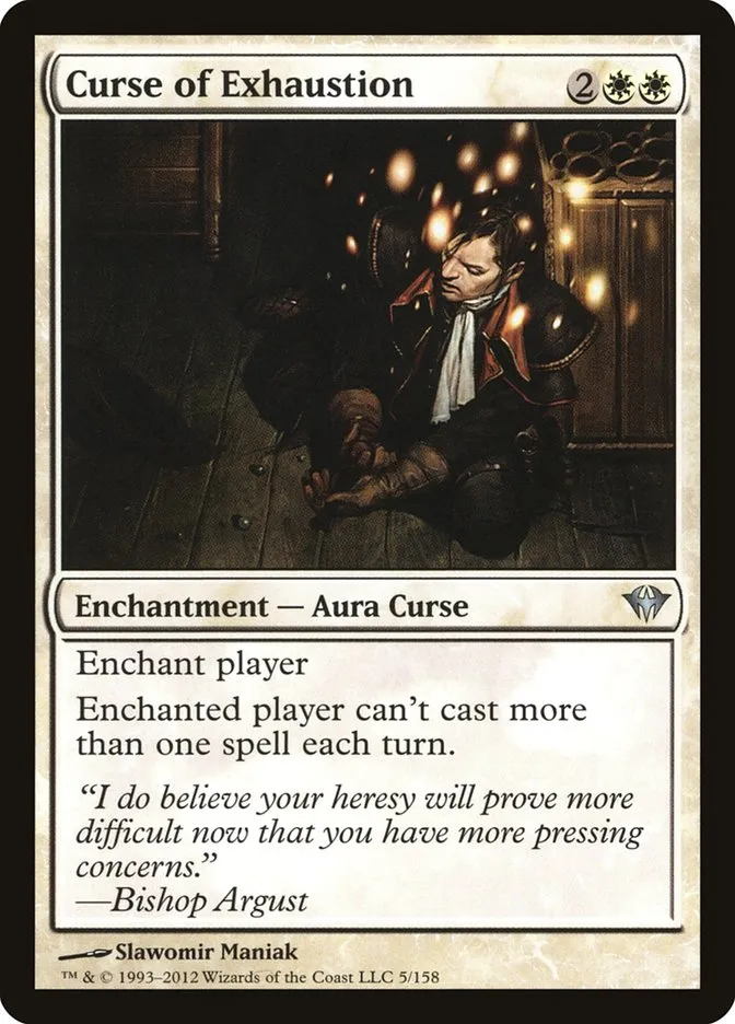 2012 Dark Ascension Curse of Exhaustion uncommon #5 unlisted card image