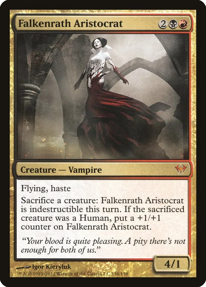 2012 Dark Ascension Falkenrath Aristocrat mythic #138 unlisted card image