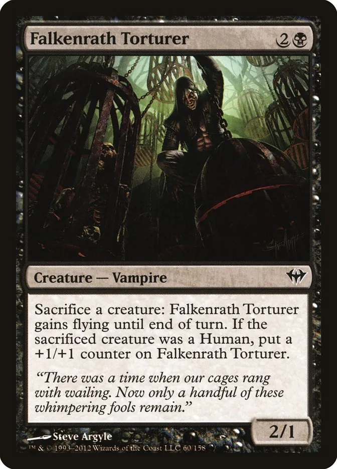 2012 Dark Ascension Falkenrath Torturer common #60 unlisted card image