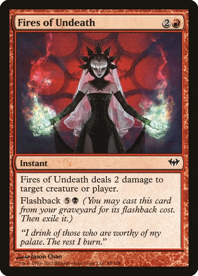 2012 Dark Ascension Fires of Undeath common #88 unlisted card image