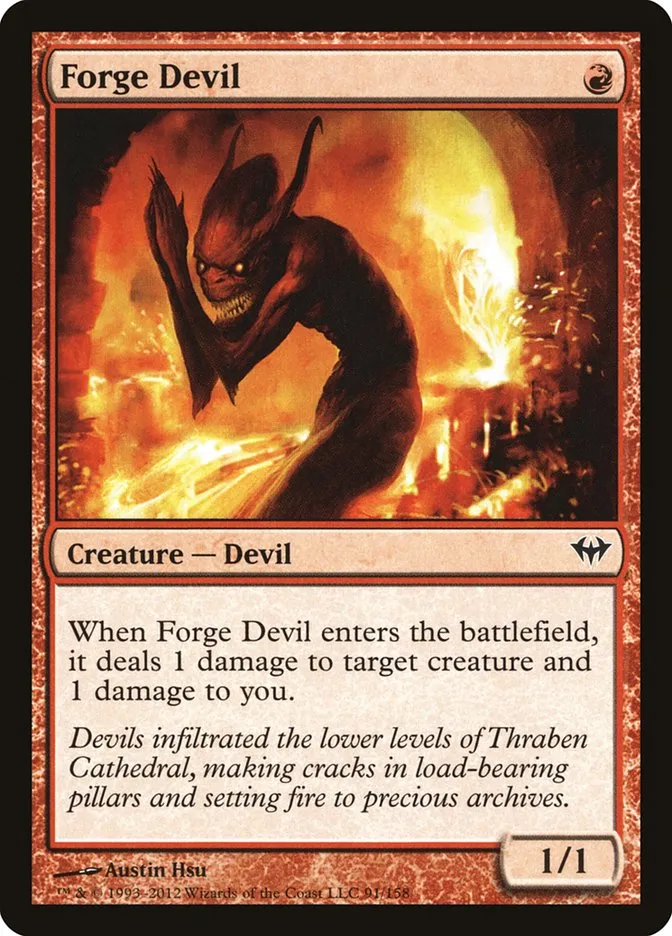 2012 Dark Ascension Forge Devil common #91 unlisted card image