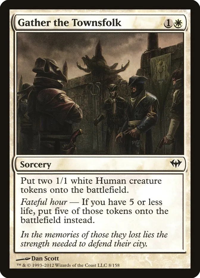 2012 Dark Ascension Gather the Townsfolk common #8 unlisted card image