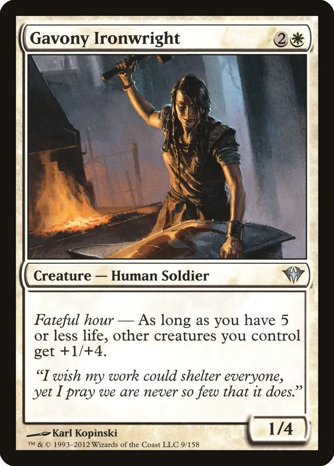 2012 Dark Ascension Gavony Ironwright uncommon #9 unlisted card image