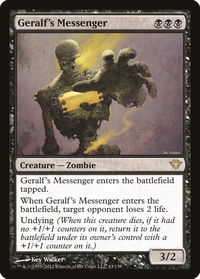 2012 Dark Ascension Geralf's Messenger rare #63 unlisted card image