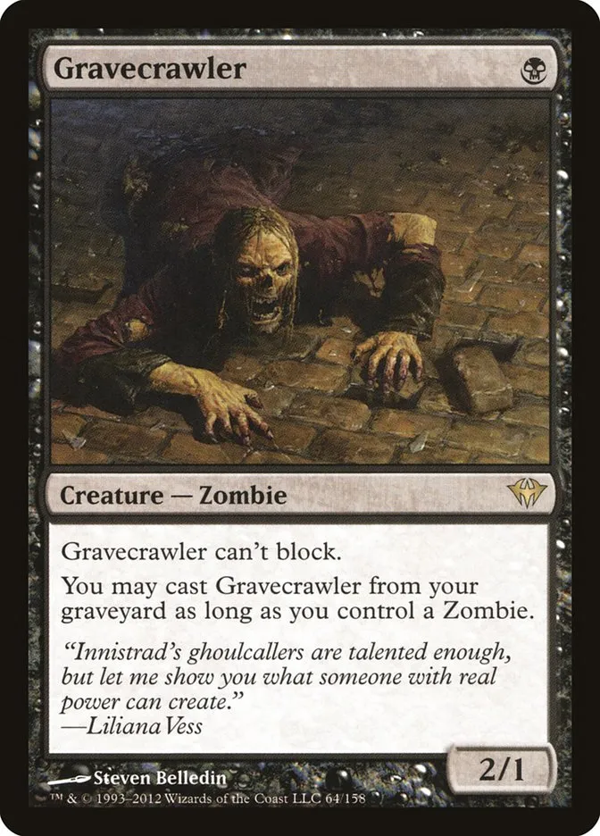 2012 Dark Ascension Gravecrawler rare #64 unlisted card image